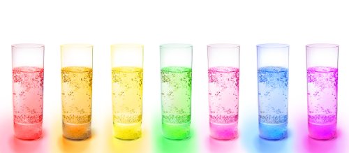 Ivation Glow Glass Waterproof Multi Color LED Light-Up Wine Cup