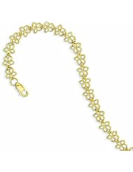 14K Gold Plumeria Bracelet 7 Inches