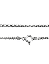 High Quality 925 Italian Sterling Silver Width 2 mm Oxidized Antique Style- Popcorn Chain Necklace - Nickle Free - Length 24 "