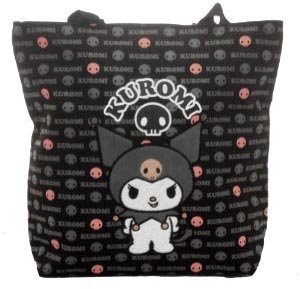 Sanrio Kuromi Black and Pink Large Tote Bag Officially Licensed Hello Kitty Product, Great Gift Idea For Girls