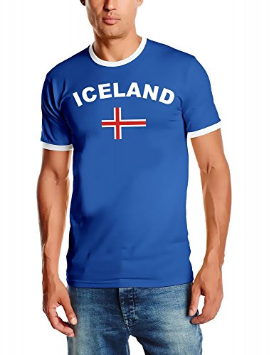 EM 2016 ICELAND Fußball T-SHIRT TRIKOT mit Deinem NAMEN + NUMMER ! HERI Ringer Blau Gr.S
