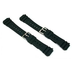 2 Watch Bands Black Strap Sport 18mm
