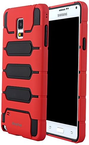 Note 4 Case - ChengYung[TM] Galaxy Note 4 Case, High Quality [Silicone + PC] Dual Layer Case [ Anti-Shock Armor] [Hybrid Bumper] Cover Case for Samsung Galaxy Note4( N9100) - Red / Black