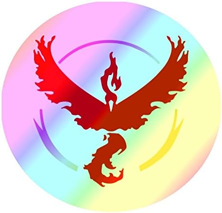 Pokemon Go Plus ** Holographic ** Team Valor Red Gym Sticker Moltres
