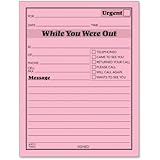 TOPS Important Message One-Sided Note Pads, 4.25 x 5.5 Inches, Pink, 50 Sheets per Pad, 12 Pads per Pack (3002-P)