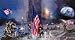 Professionally Framed AMERICA FLAG patriotic USA POSTER print MOON 9/11 WWII - 11x17 with RichAndFramous Black Wood Frame