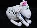 #3/8 Serta Sheep Female Child With Green Eyes & Pink Bow On The Top Of Her Head