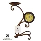 Grandeur Sensation Wrought Iron Clock & Candle Holder