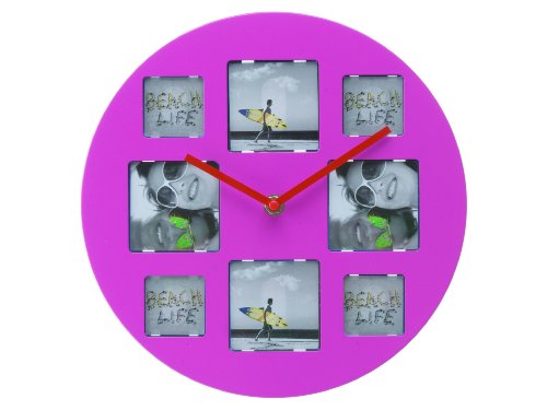 Wanted WA0433PI Bilderrahmen Clock f&uuml;r 8 Bilder Metall pink Preisvergleich
