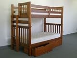 Bunk Bed Tall Twin over Twin Mission style - Side Ladder in Expresso with D ....