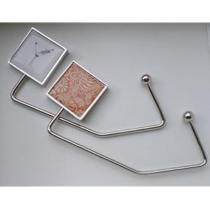 Buy 2 Square Shaped Purse Hooks: 1 Martini and 1 Orange Butterfly by SilverHooks