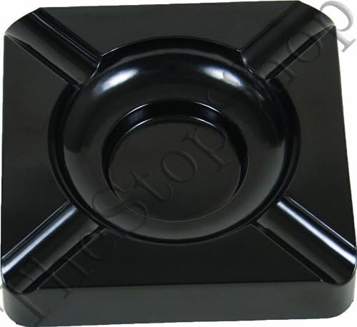 Square Black Plastic Cigar Ashtray - A91