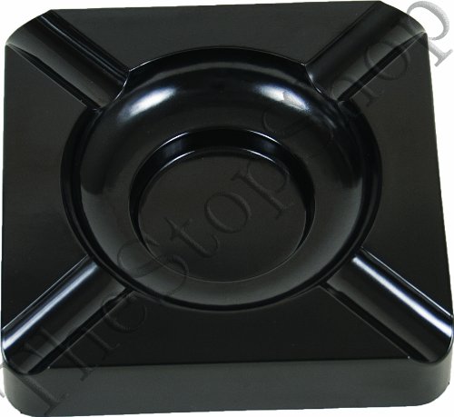 Square Black Plastic Cigar Ashtray - A91