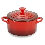 Le Creuset Stoneware 8-Ounce Petite Round Covered Casserole, Cherry