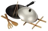 Typhoon Signature Non-Stick 12 Inch Wok Set, Gloss Black