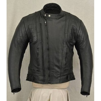 US20 Mens Leather Motorcycle Motorbike Jacket 
