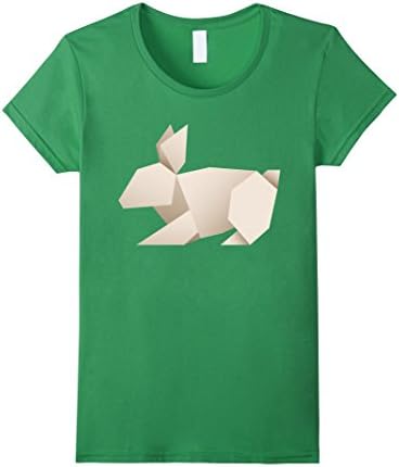 Women's Origami Rabbit Bunny T-Shirt Small Grass