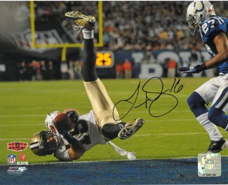 Lance Moore signed New Orleans Saints 8x10 Photo (Super Bowl XLIV)- Moore Hologram