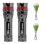 2-Pack Nebo Redline Tactical Flashlight Strobe S.O.S 220 Lumen #5581 with Neiko Keychain LED Light Bulb Charm Flashlight - Lime Green