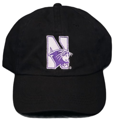 NEW! Northwestern University Wildcats Buckle Back Cap - Embroidered Hat - Black