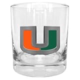 University of Miami Hurricanes Double Rock Glass