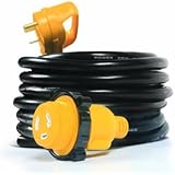 Camco 55501 PowerGrip 25' Cord with 30 AMP Male Standard/30 AMP Female Locking Adapter