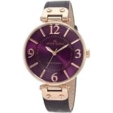 AK Anne Klein Women's 10/9168RGPR Purple Leather and Rosegold-Tone Watch