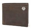 Brown Crazy Horse Leather Bi-fold Wallet with Silver Emblem - Collegiate Series