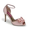 ROSA-02, Zarte Sandale mit Blumenapplikation Satin Pink