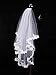 Wedtrend Women's White 1 Tier Applique Edge Wedding Veil with Comb