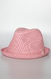 WeSC The Ricardo Check Fedora in True Red,Hats for Men