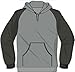 Fruit of the Loom two tone baseball hooded sweatshirt Zinc and Light Graphite XXL (47-49 inch chest)