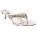 Womens Low Heel Diamante Toe Post Sandals