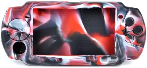 Silicone Protective Case for PSP 3000/2000 - Red + White + Black