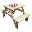 Lohasrus Kids Picnic Table HC-15064 - Non-toxic Stained Fir, for ages 2 to 5, 1 seated each side, Plus Free Drawing Book