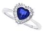 0.86Ct Heart Shaped Genuine Sapphire and Diamond Heart Ring in 14Kt White Gold-7