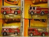 Matchbox Firetruck Set: Dennis Sabre #74 Ladder King #73 Flame Tamer #27 Dennis Sabre #46 {4 Collector Trucks} Scale 1/64