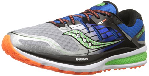 Saucony Men's Triumph ISO 2 Running Shoe, Blue/Silver/Slime, 8 M US