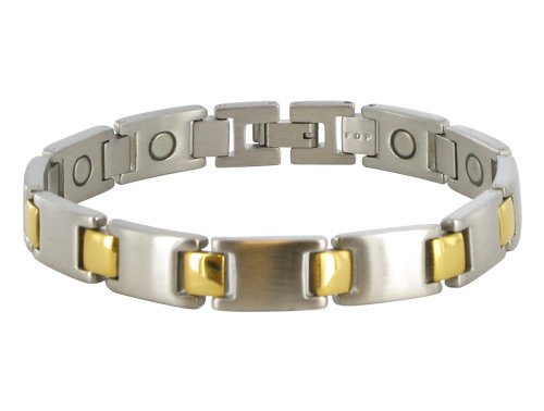 13 MM Stainless Steel Two Tone Magnetic Bracelet 8.5″