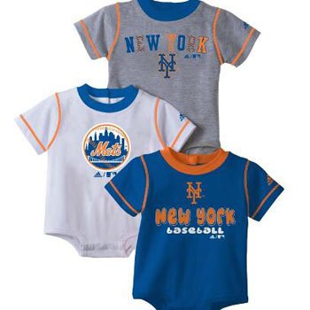 New York Mets Adidas Infant 3 Pack Creeper Set - Toddler (18 Months)