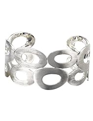 Sterling Chic Collection Silver Oval Cut-Out Cuff Bracelet