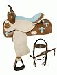 Ostrich Barrel Saddle & Tack Set with Crosses