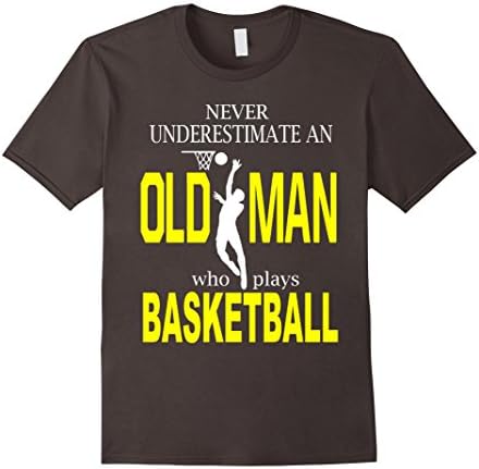 Men's Never Underestimate An Old Man who plays Basketball T-Shirt XL Asphalt