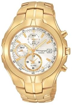 Seiko #SNAC96 Men's Excelsior Gold Tone Chronograph Alarm Watch