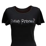 Polish Apparel Black Polish Princess Rhinestone Shirt SMALL