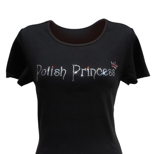 Polish Apparel Black Polish Princess Rhinestone Shirt SMALL