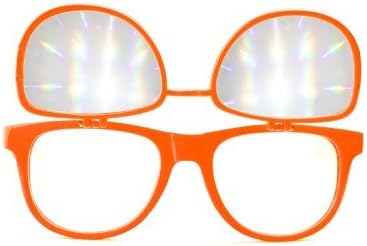 Flip Diffraction Glasses - High Quality Effect - Rave Accessories - Orange by Eye Love Shadez