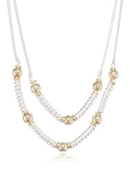 Napier "Metal Duo" Two-Tone Double Row Collar Necklace, 16"+3" Extender