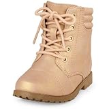 THE CHILDREN'S PLACE(ザ・チルドレンズプレイス) レースアップジンジャーコンバットブーツ ピンク シューズ 15cm【並行輸入】