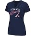 MLB Majestic Atlanta Braves Ladies Game Lead Fashion Split Neck ...